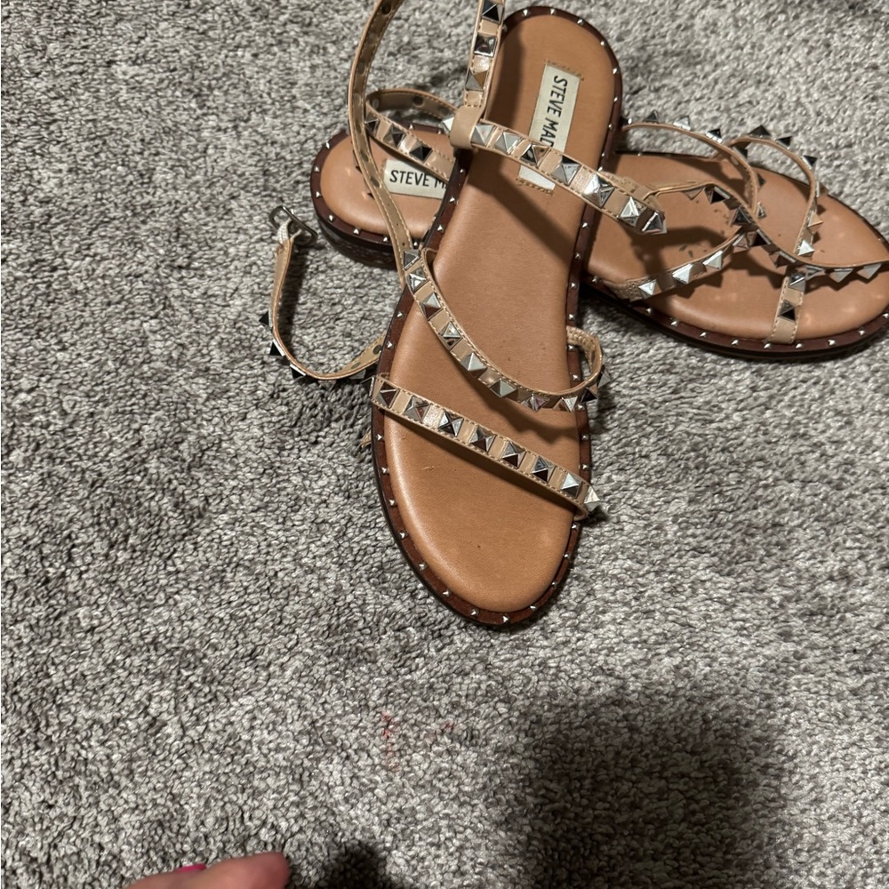 Steve Madden Brown Studded Strappy Sandals